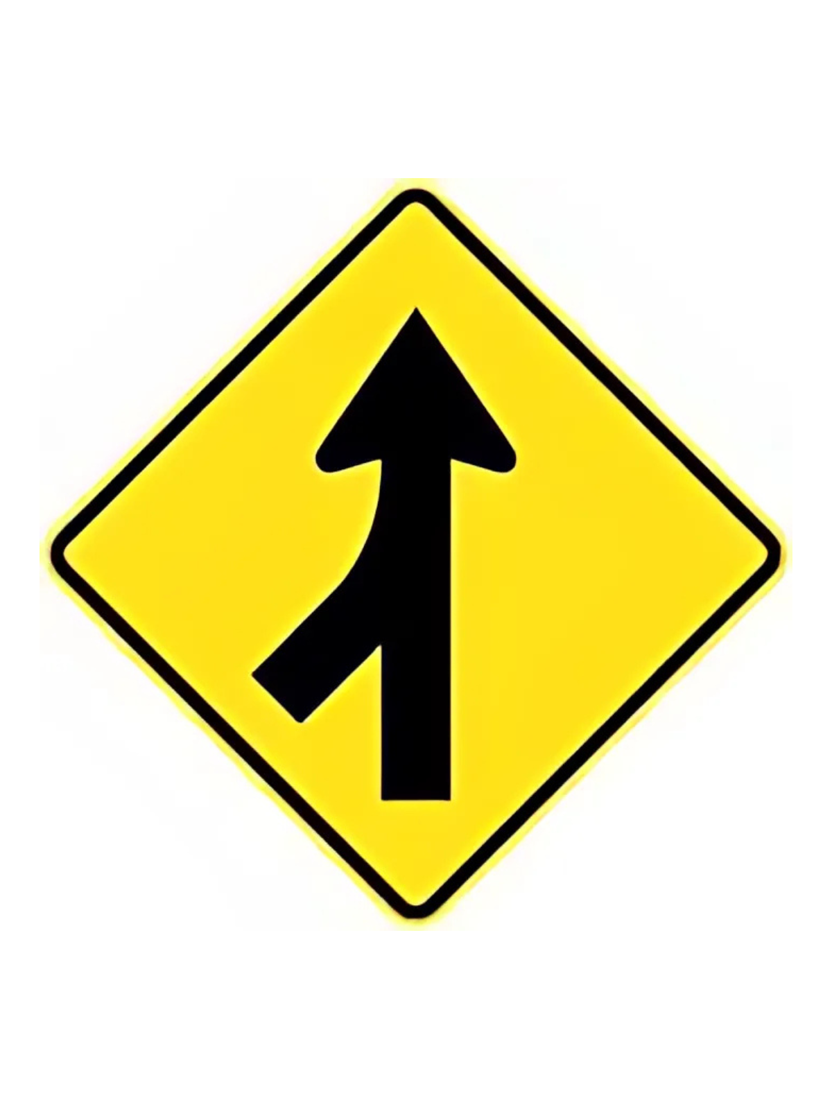 W5-34AL | Merging Traffic (Left Symbolic) 600mm x 600mm WARNING SIGN
