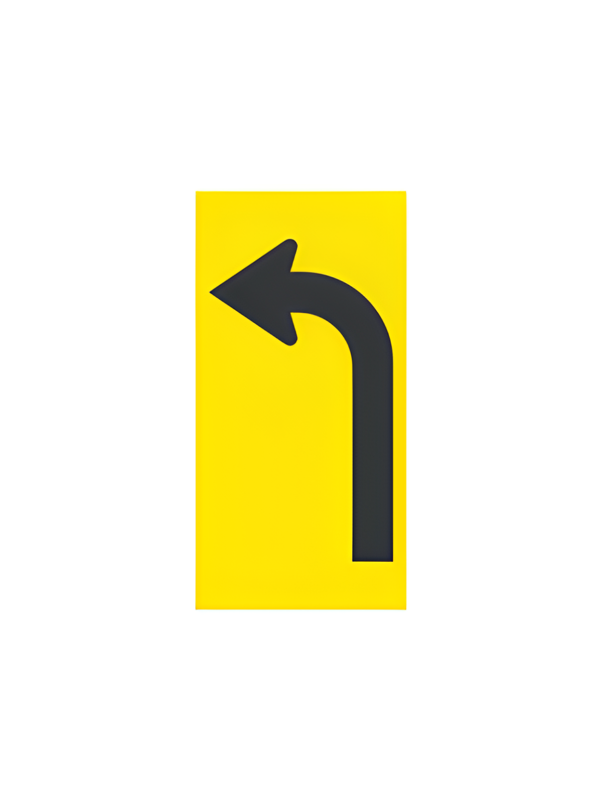 Magnets Curved Arrow (Left) 610x250mm yellow
