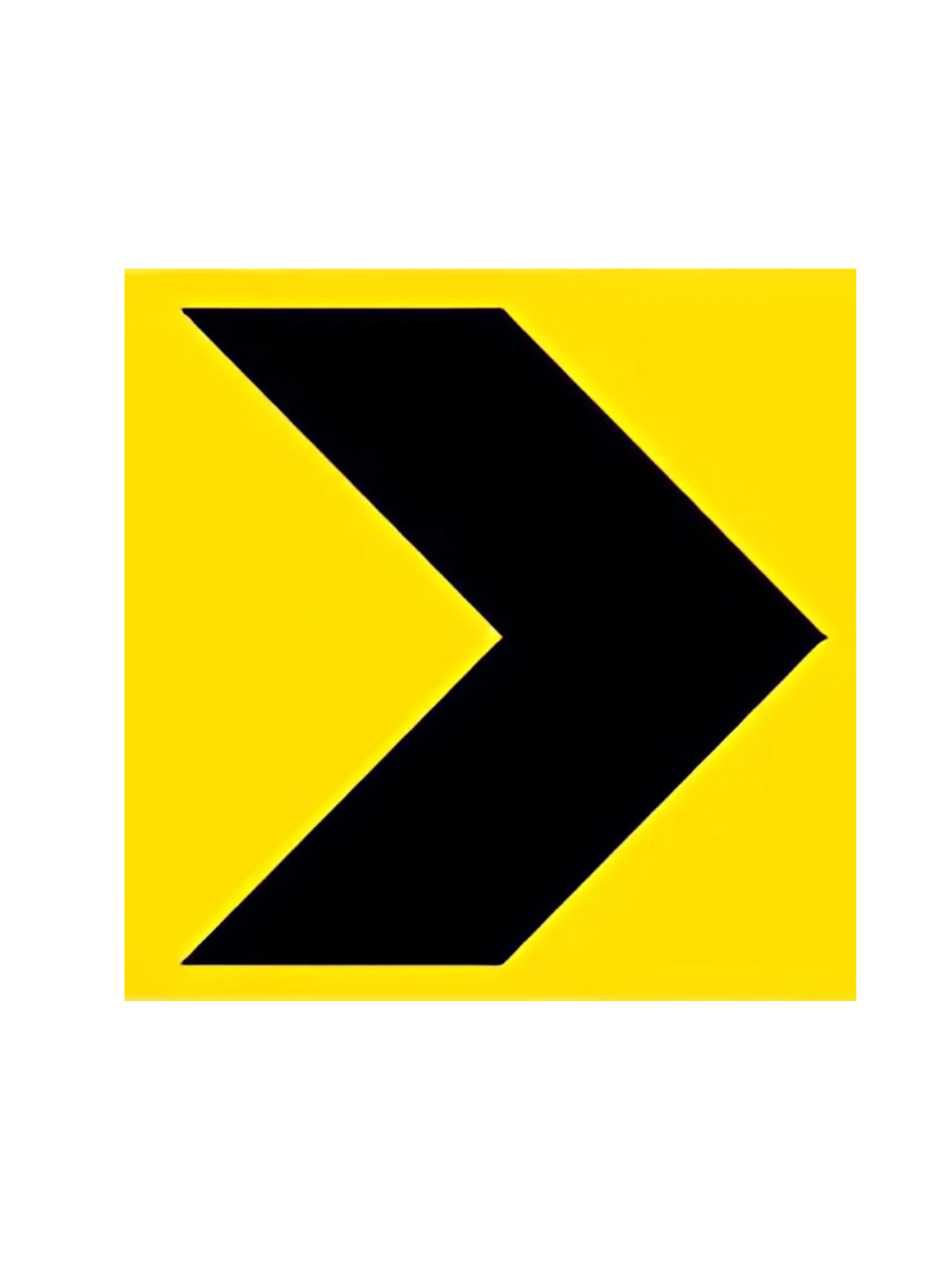 D4-6A |  L or R Chevron Hazard Marker 600x750mm | Black - Yellow