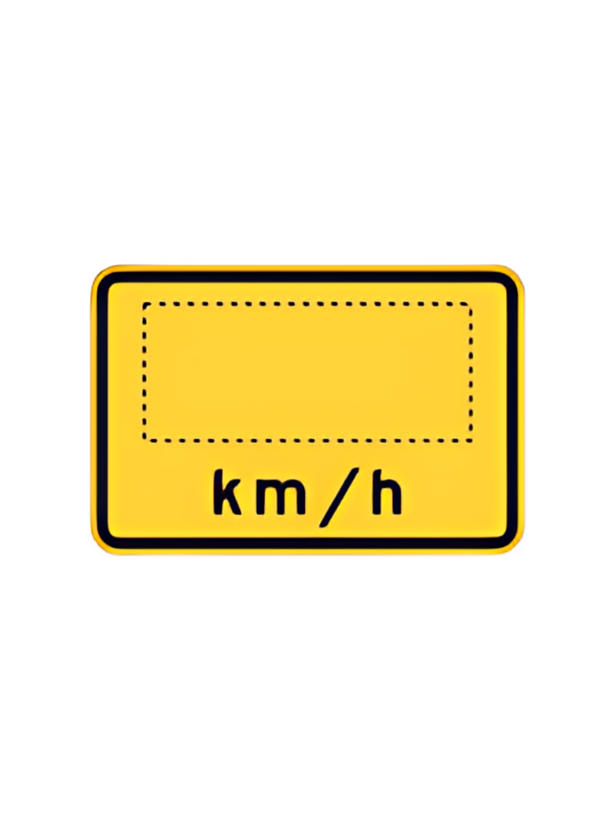 W8-2A  25_KM. HR   600mm x 400mm WARNING SIGN