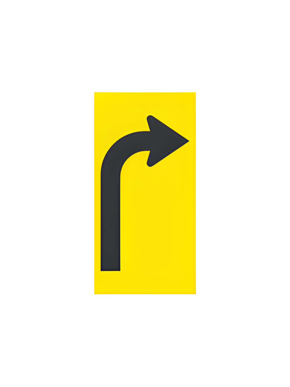 Magnets Curved Arrow (Right) 610x250mm yellow