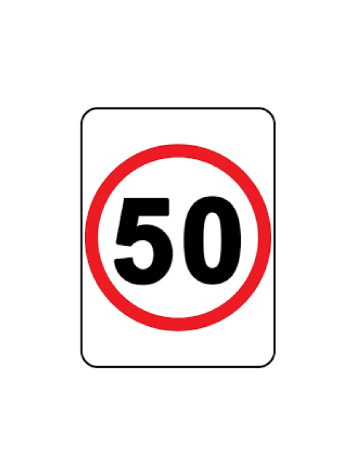 R4-1A 50 (SPEED) Sign 450mm x 600mm