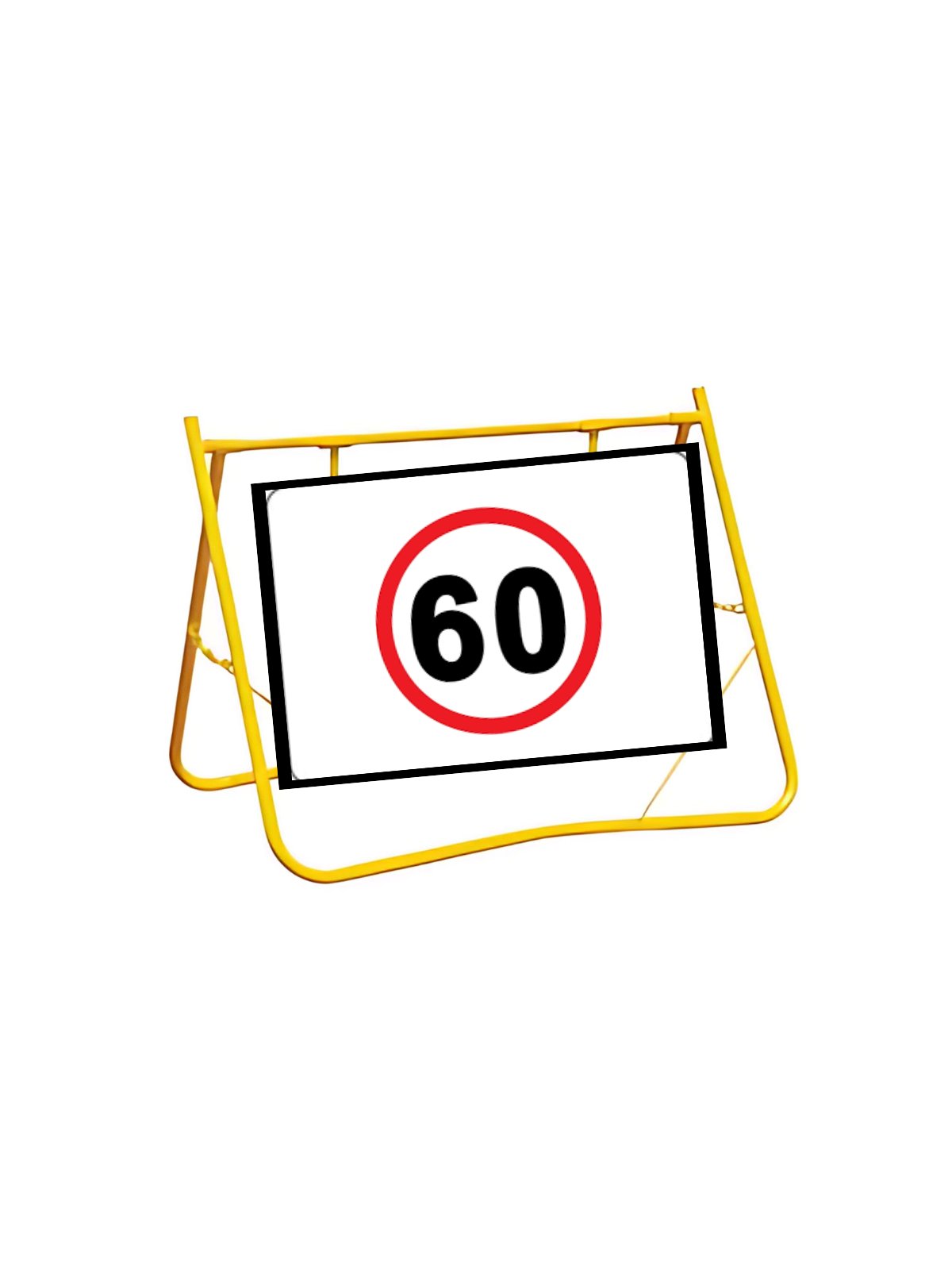 60 (Speed) Sign 900 x 600 with Swing Stand Low Clearance (TR4-160SsLOW)