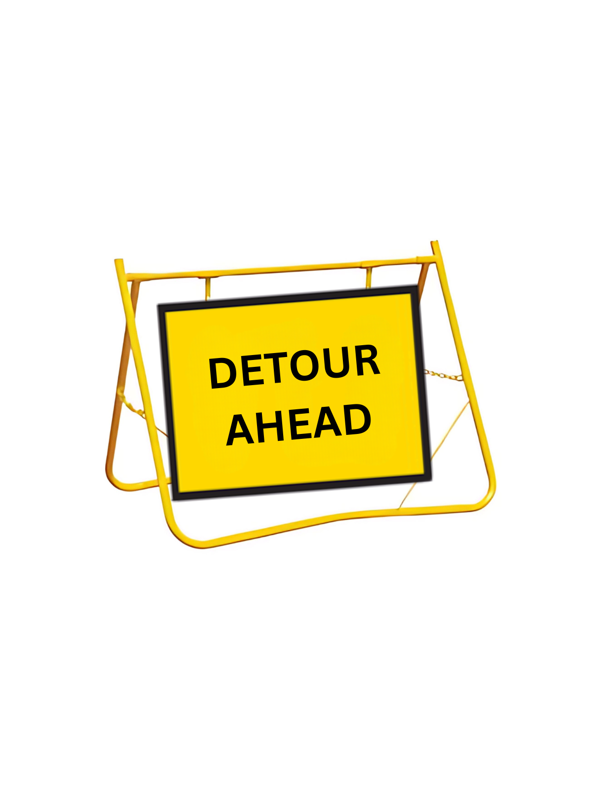 Detour Ahead Sign - 900x600 with Swing Stand Low Clearance (T1-6MODA9x6SsLOW)