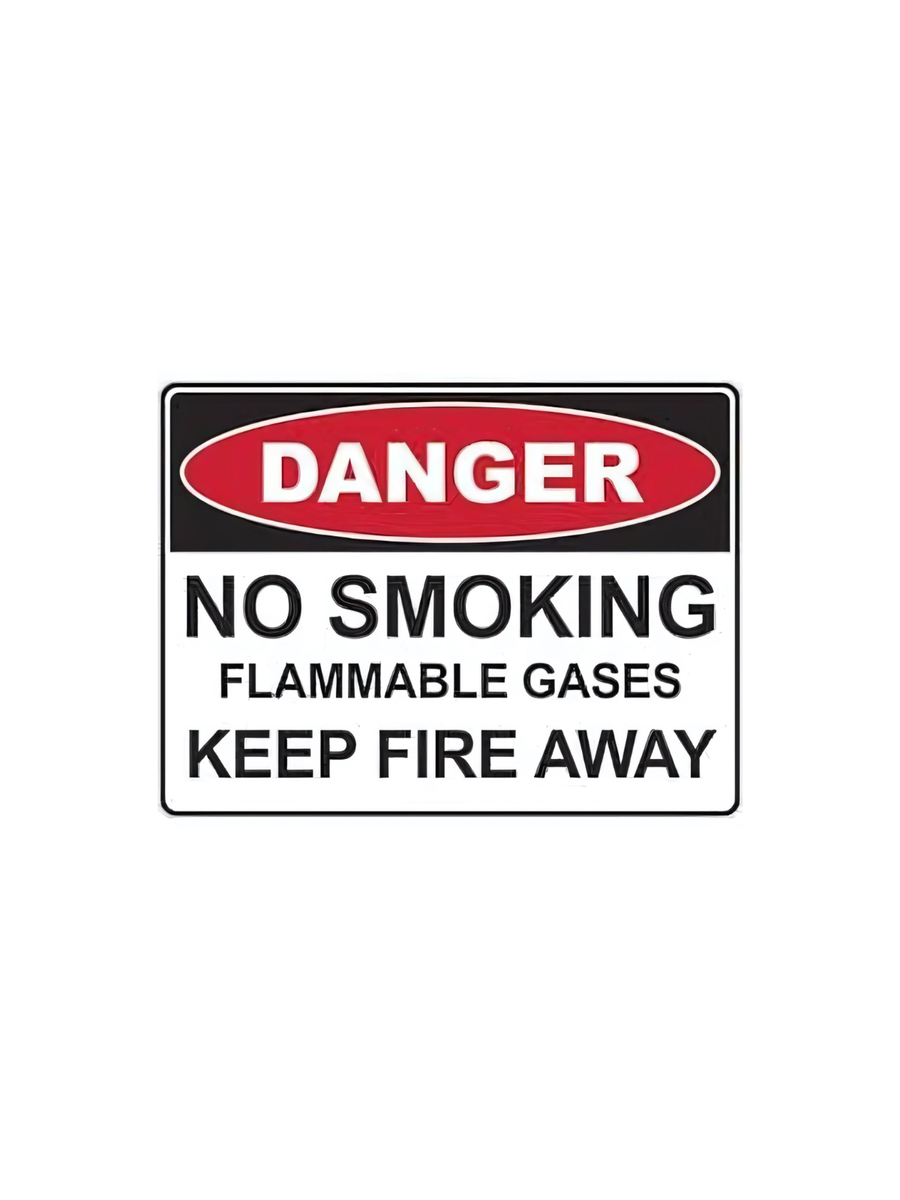 Danger No Smoking Flammable Gases Keep Flames Away 600mm x 450mm Poly