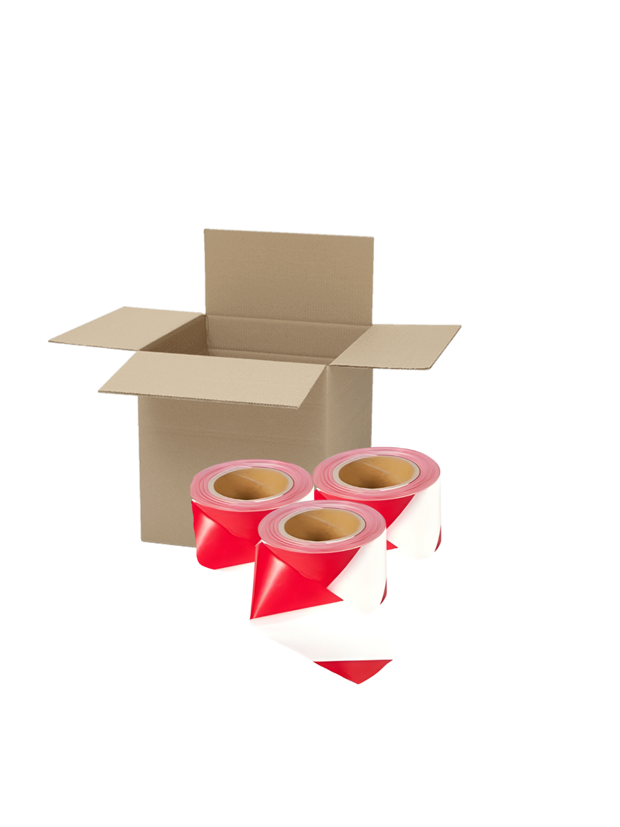 "BARRIER TAPE" RED/WHITE 75mmx100m  BULK  BUY (60  Rolls )