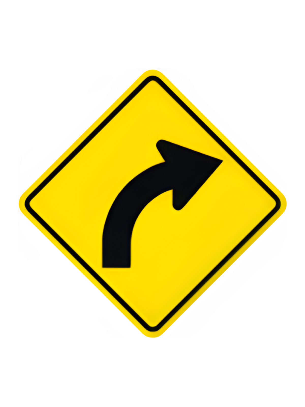 W1-3AR  CURVE RIGHT |600mm x 600mm  WARNING SIGN