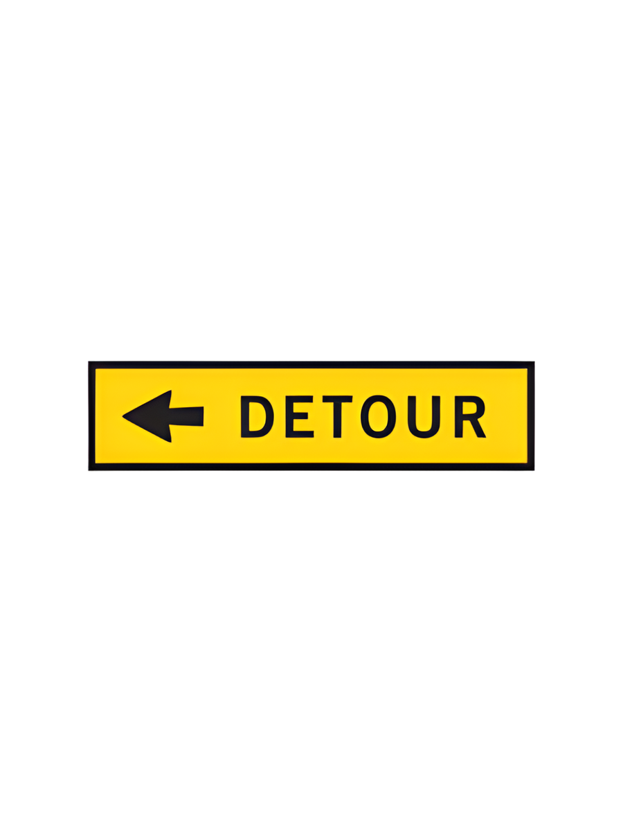 DETOUR (RIGHT ARROW) 1200x300 Boxed Edge Sign (T5-1ARBE )