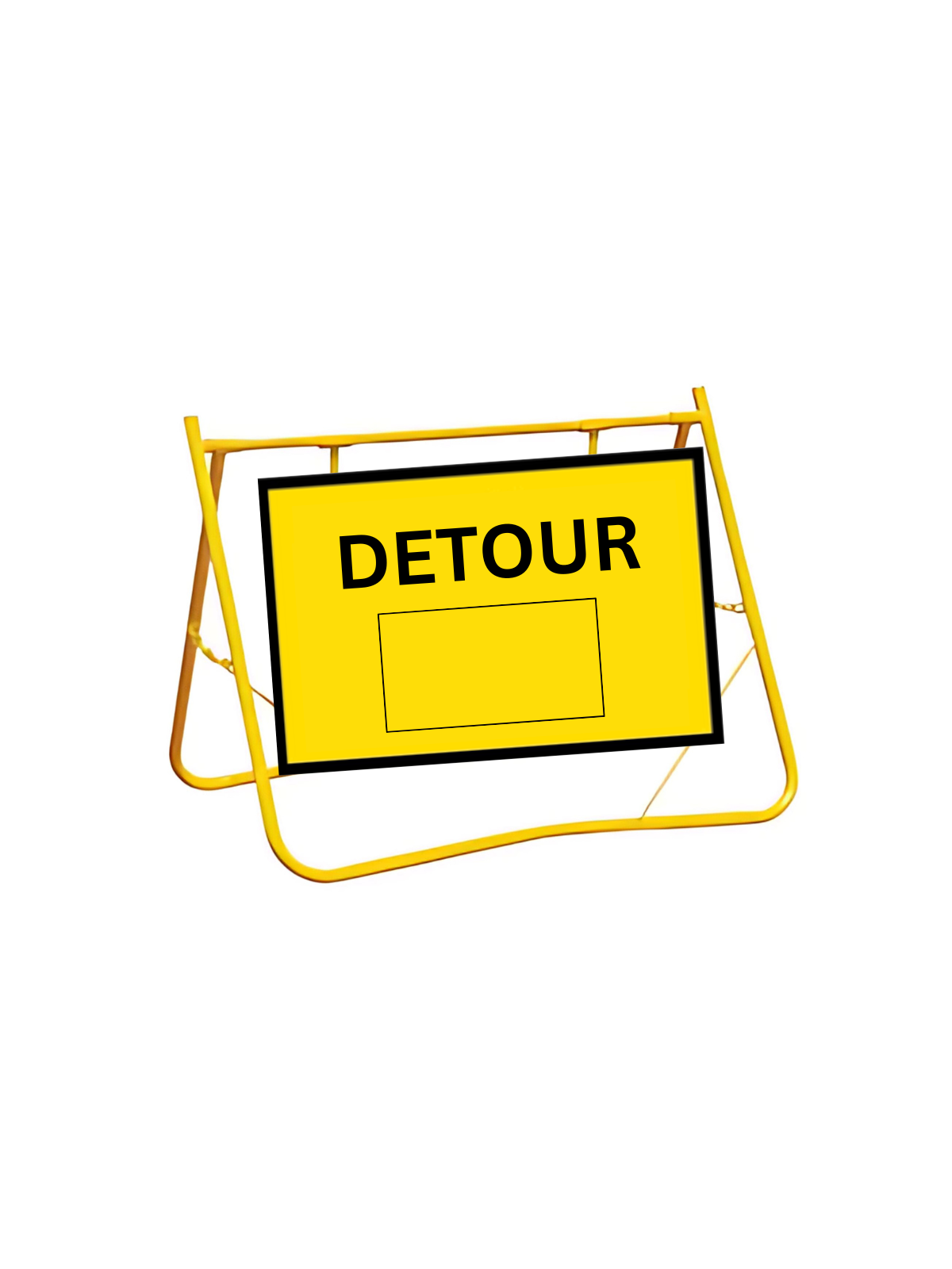 Detour (Space) Sign - 1200x900mm with Swing Stand Low Clearance (T5-1MODA12X9SsLOW)