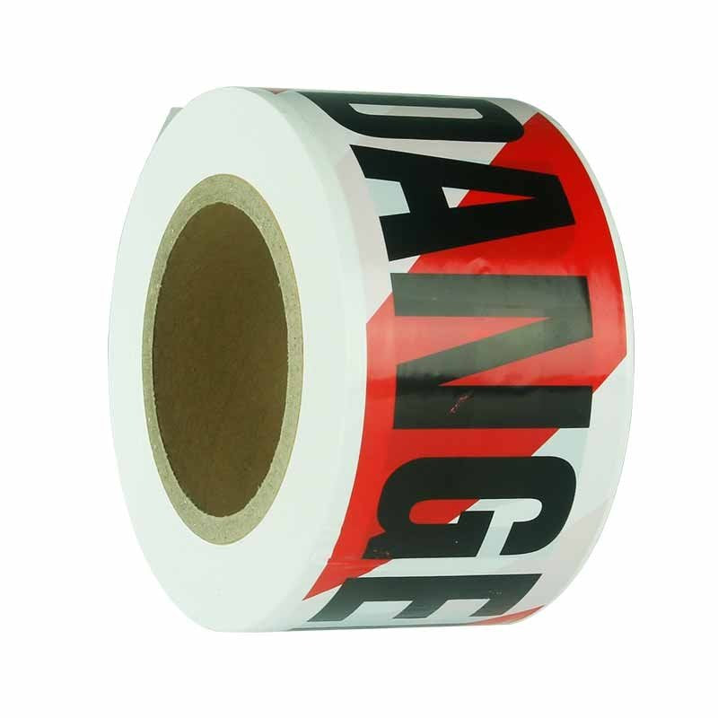 DANGER TAPE RED / WHITE 75mm x 100M length  | PREMIUM