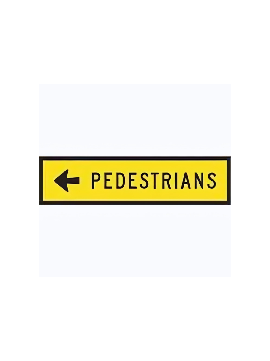 Pedestrians (Left Arrow) Pk 25 600x240mm Corflute (T8-2MODALCORFSO)