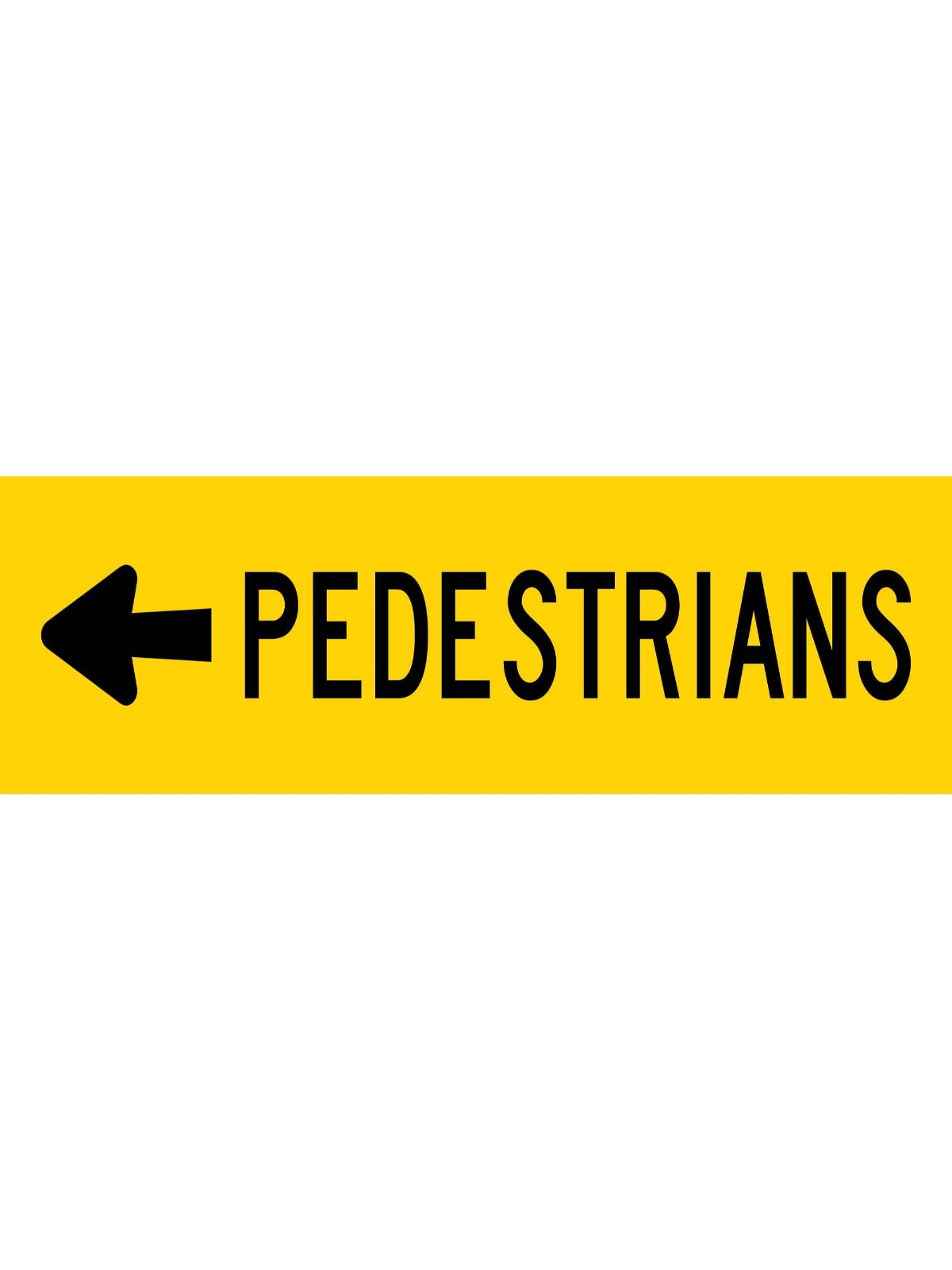 T8-2LCORF |  PEDESTRIANS LEFT ARROW 600X250 CORFLUTE SIGN