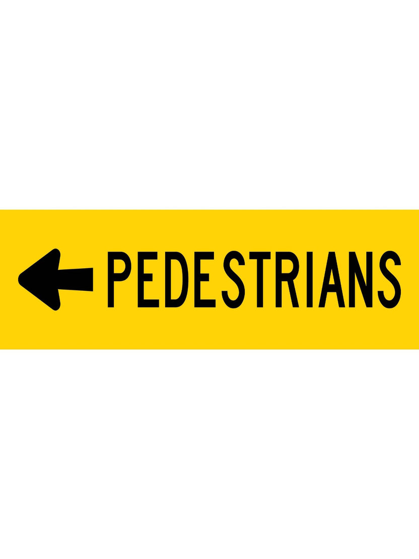 T8-2LCORF | PEDESTRIANS LEFT ARROW 600X250 CORFLUTE SIGN – Traffic ...