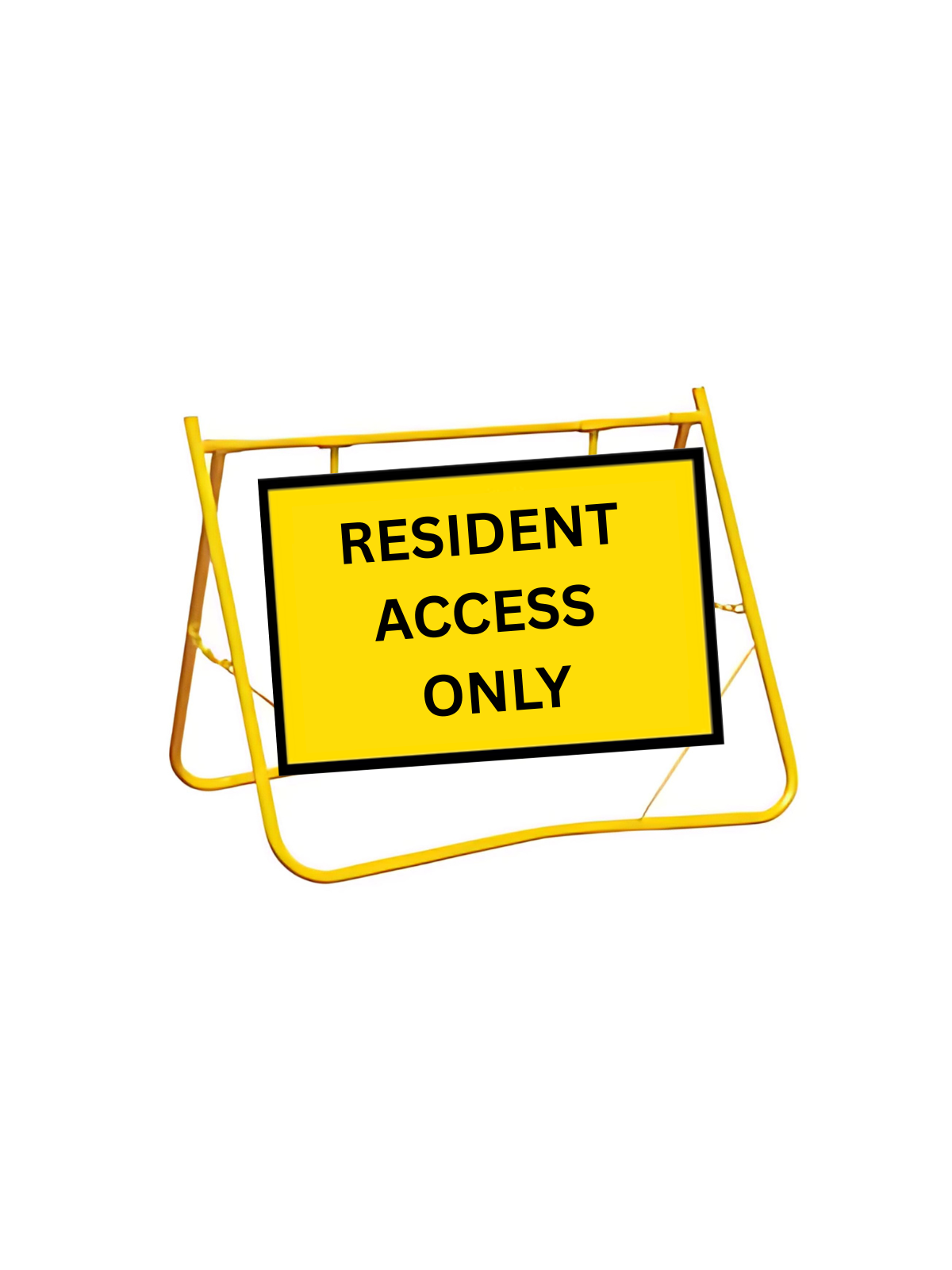 Residents Access Only Sign 900x600 with Swing Stand Low Clearance ( TRAO9x6SsLOW)