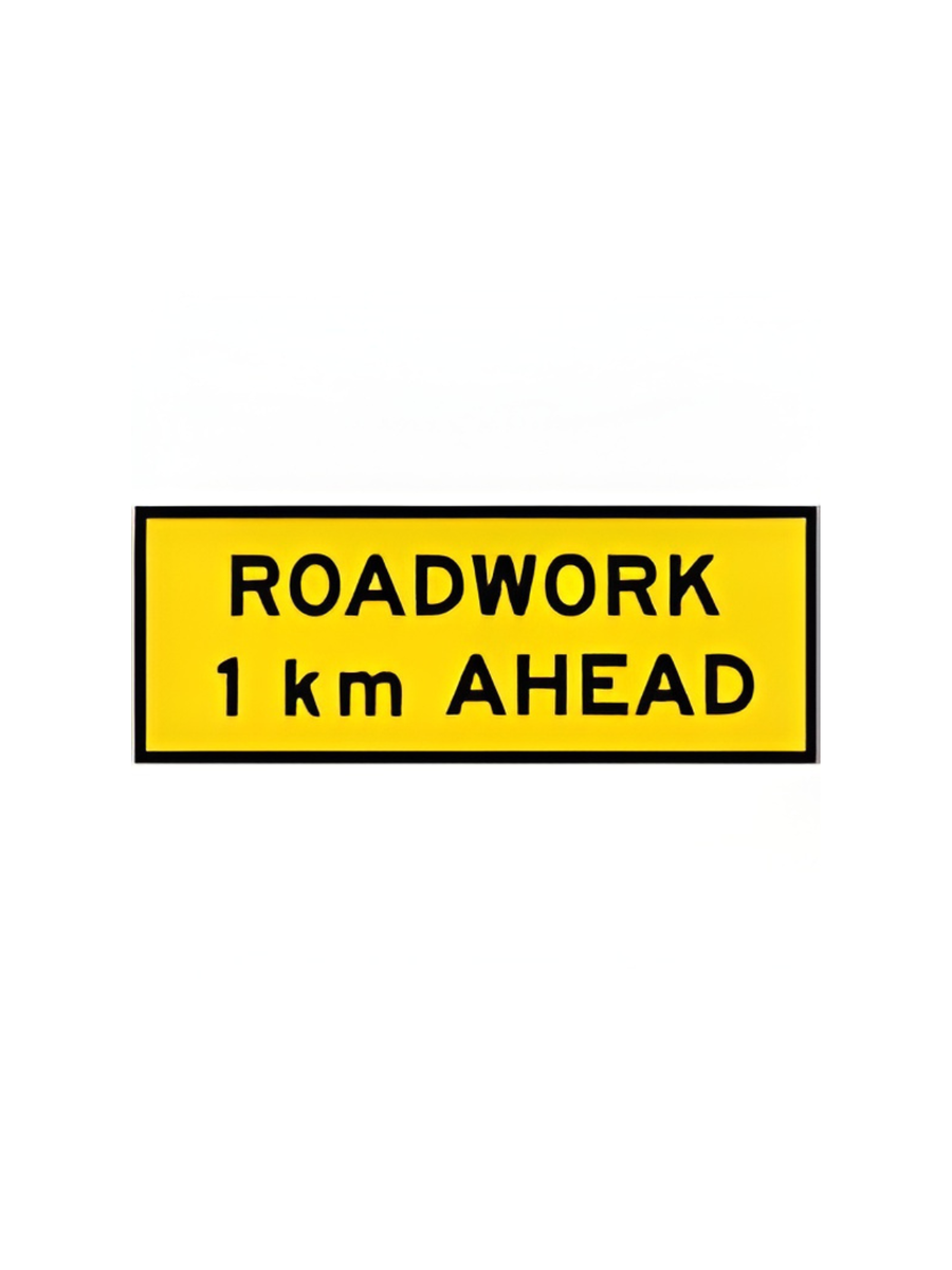Roadwork 1KM Ahead 1200x900 Sign Only (T1-16MODB12X9SsSO)