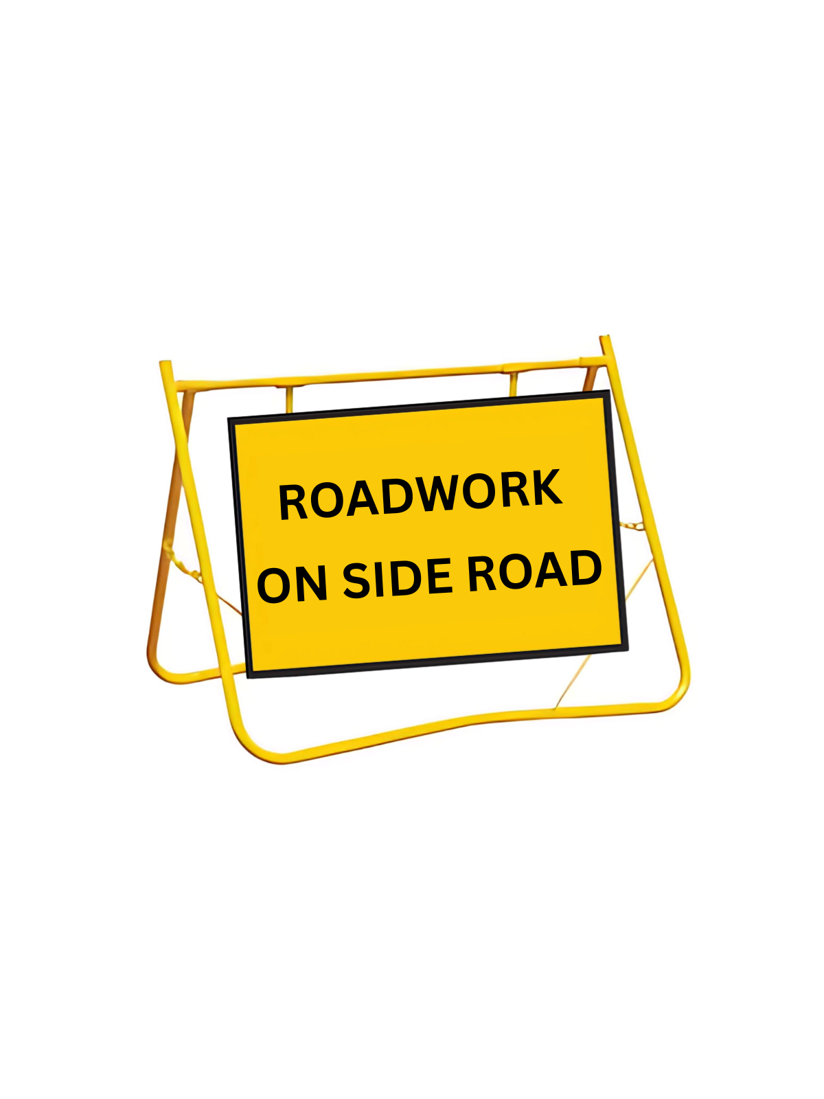 Roadwork On Side Road Sign 900x600 with Swing Stand Low Clearance (T1-25MODA9X6SsLOW)