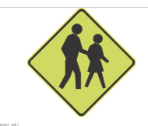 W6-1A Pedestrian Crossing Fluro Green 600 x 600 WARNING SIGN