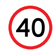 40 (Speed)  R4-1MODA40 |  600mm x 600mmx 5mm  Corflute MMS Reflective