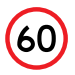 60 (Speed) Sign 900 x 600 with Swing Stand Low Clearance (TR4-160SsLOW)