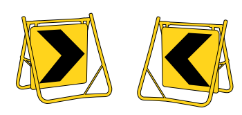 Chevron Sign- 600x600mm (Double-sided) with Swing Stand XL 200mm Clearance