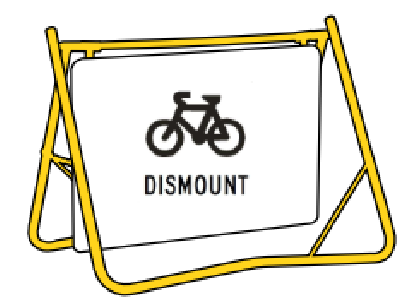 Bicycle (Symbol) Dismount 900x600 with Swing Stand Low Clearance