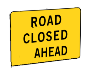 Road Closed Ahead  900x600 Sign Only (TRCA9X6SsSO)