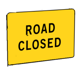Road Closed 900x600mm Sign Only (T2-4MODA9X6SsSO)