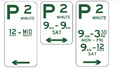 R5-12TIMES   XX __ Minute Parking  225mm x 450mm Nominate Minutes requires and also Arrow Direction L | LR | R