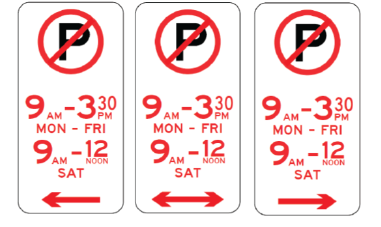 R5-41TIMES  No Parking Times 225 x 450mm CUSTOM TIMES