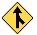 W5-34AR | Merging Traffic (Right Symbolic) 600mm x 600mm WARNING SIGN