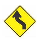 W1-4AL REVERSE CURVE | 600 X 600  WARNING SIGN
