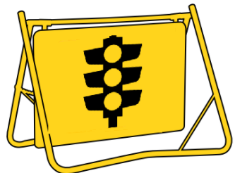 Traffic Light (Symbol) 1200x900 (W3-3) with Swing Stand Low Clearance (TW3-3B12X9SsLOW)