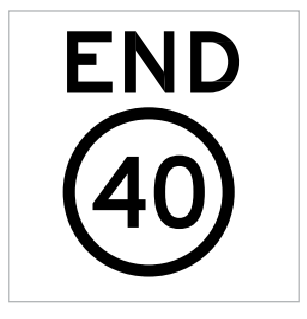 END  40 ( SPEED)  600x600mm Corflute MMS Sign Reflective