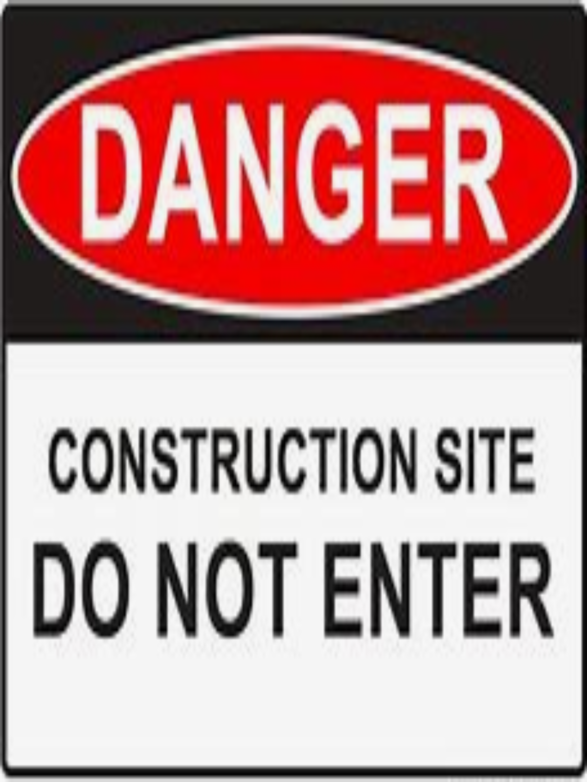 DANGER CONSTRUCTION SITE DO NOT ENTER 600X450-POLY