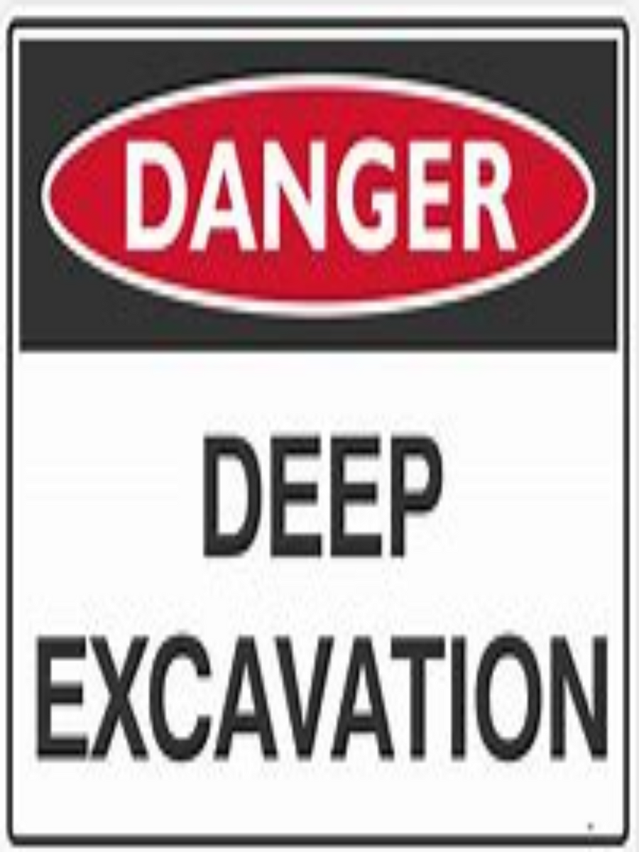 Danger Deep Excavation 600x450MM Poly