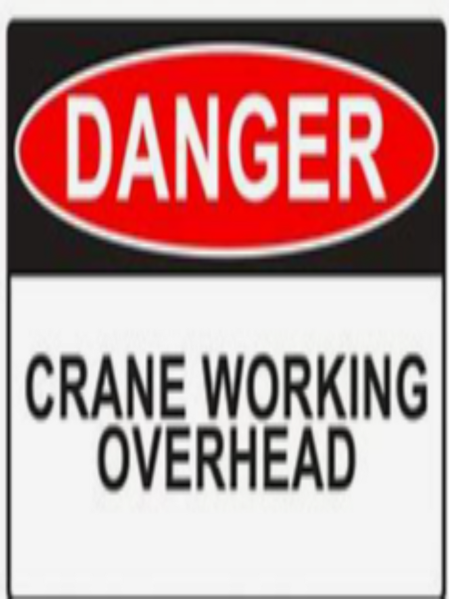 DANGER CRANE WORKING OVERHEAD |600 x 450 POLY