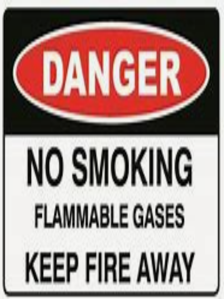 Danger No Smoking Flammable Gases Keep Flames Away 600mm x 450mm Poly