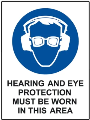 HEARING & EYE PROTECT  225MM X 300MM-POLY