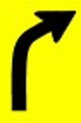 Magnets Curved Arrow (Right) 610x250mm yellow