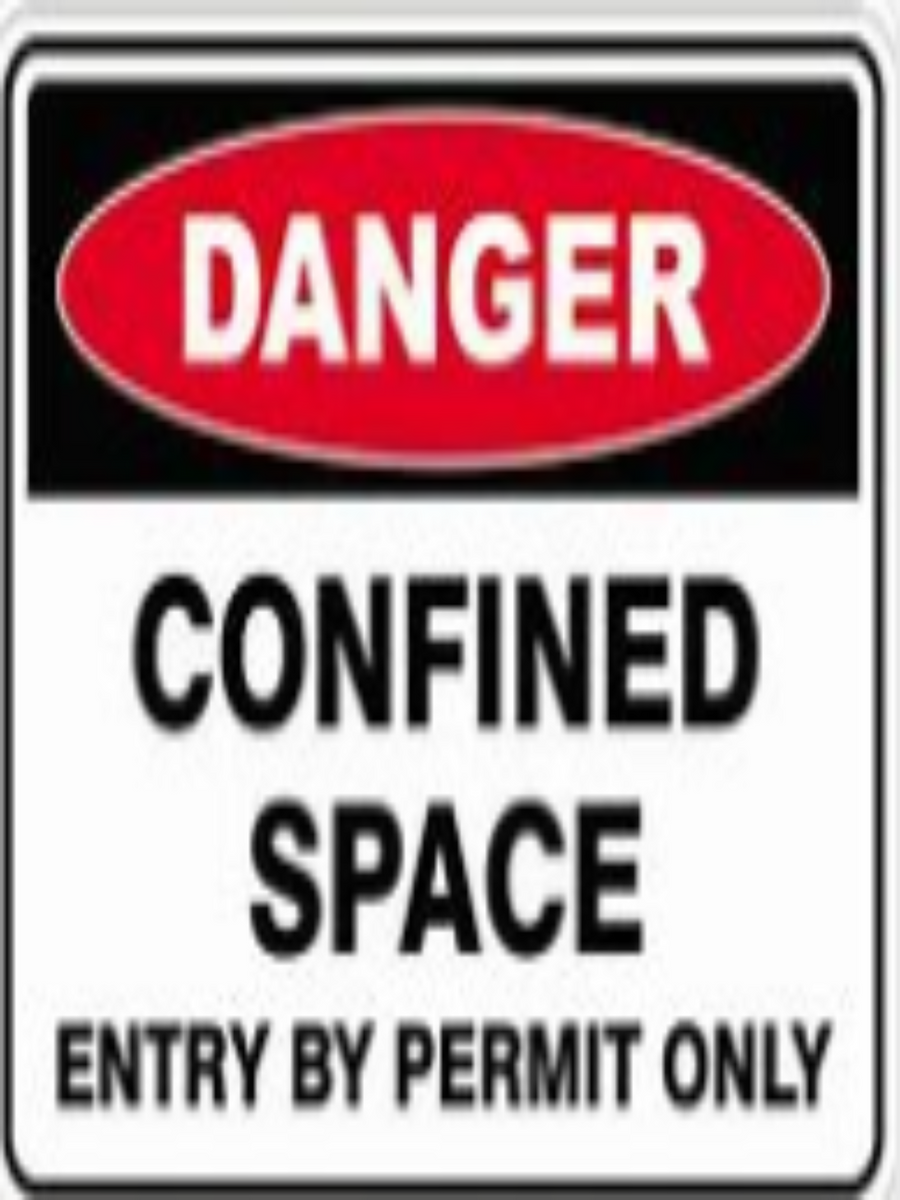 DANGER CONFINED SPACE ENTRY BY PERMIT ONLY  300X225-METAL