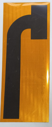 Magnets Right Lane End 600 x 200 Yellow Refl C1