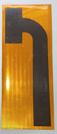 Magnets Left Lane End 600 x 200 Yellow Refl C1