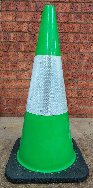 700mm GREEN Traffic Cone  | 3M Reflective Sleeve