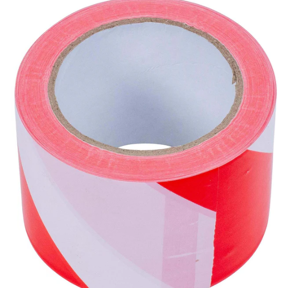 "BARRIER TAPE" RED/WHITE 75mmx100m  BULK  BUY (60  Rolls )