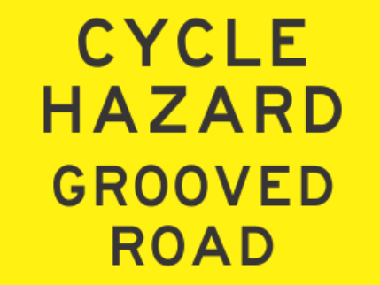Cycle Hazard Grooved Road 900 x 600 CORFLUTE (After Care) (T2-207A9X6CORFSO)