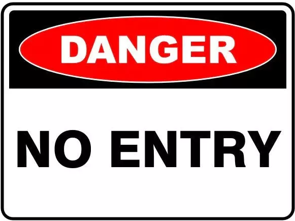 Danger No Entry 600x450mm Poly