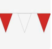 BUNTING FLAGS 50M -Orange Flag, White Rope