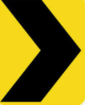 D4-6A |  L or R Chevron Hazard Marker 600x750mm | Black - Yellow