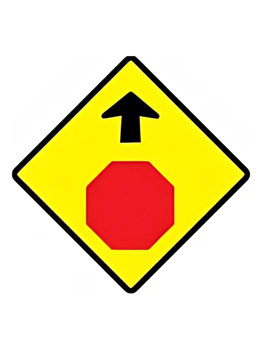 W3-1A STOP AHEAD | 600mm X 600mm  WARNING SIGN