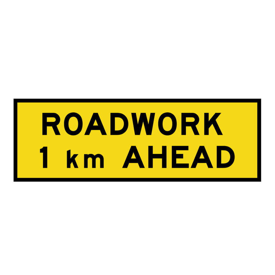 Roadwork 1KM Ahead 1200x900 Sign Only (T1-16MODB12X9SsSO)